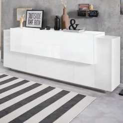 Garnero Arredamenti Madia 220x86h cm 2 ante bianco laccato Alabastro Clearance