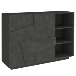 Garnero Arredamenti Madia 120x86h cm 2 ante e vani a giorno moderna Zenzero Ossido New