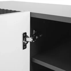 Garnero Arredamenti Madia 201x83h cm 4 ante moderna cannettato Essence Antracite Clearance