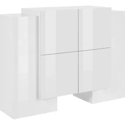 Garnero Arredamenti Madia 130x85h cm moderna Akoya Bianco Lucido Hot