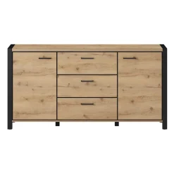 Garnero Arredamenti Madia 180x91h cm moderna industrial quercia nero opaco Neive