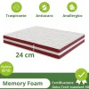 Garnero Arredamenti Materasso alla francese 140x200cm doppio strato memory antiacaro H. 24cm Superior Memory Best