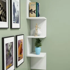 Garnero Arredamenti Mensola angolare libreria 25x106h cm da parete salvaspazio bianco opaco Graniti Clearance