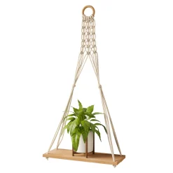 Garnero Arredamenti Mensola sospesa 30x57h cm da parete con corda rovere Liana Online