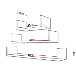 Garnero Arredamenti Mensola 80x48h cm 3 ripiani pensile da parete Cristina Rovere Online