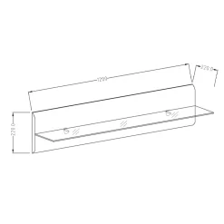 Garnero Arredamenti Mensola 120x22h cm da parete antracite lucido acciaio cromato Gordon