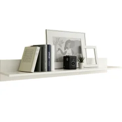 Garnero Arredamenti Mensola 138x17h cm da parete moderna soggiorno bianco lucido Candor New