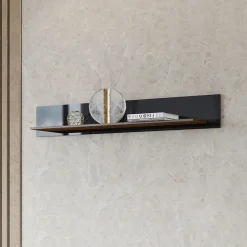Garnero Arredamenti Mensola 160x24h cm da parete noce nero lucido Jumbo Nero Lucido - Noce Clearance