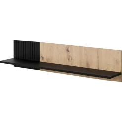 Garnero Arredamenti Mensola 110x25h cm da parete rovere nero Duble New