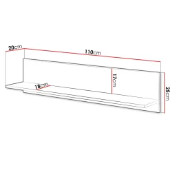 Garnero Arredamenti Mensola 110x25h cm da parete rovere nero Duble New
