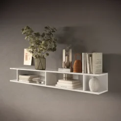 Garnero Arredamenti Mensola 138x19h cm da parete vani a vista Sunset Bianco Lucido Best