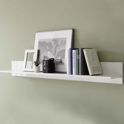 Garnero Arredamenti Mensola 138x17h cm moderna soggiorno bianco lucido Spirit Discount