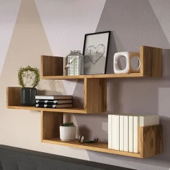 Garnero Arredamenti Mensola 119x55h cm pensile a muro 3 ripiani Concetta Quercia Clearance