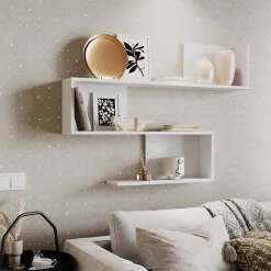 Garnero Arredamenti Mensola 110x80h cm pensile a muro design moderno bianco Carlina Discount