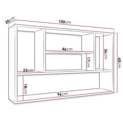 Garnero Arredamenti Mensola 100x60h cm pensile a muro design moderno bianco Leira Online
