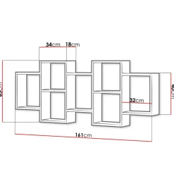 Garnero Arredamenti Mensola 161x65h cm pensile da parete design moderno chiaro Emanuela Rovere Clearance