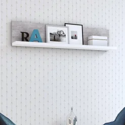 Garnero Arredamenti Mensola 150x32h cm per parete attrezzata bianco cemento Megan Gihome® Cemento - Bianco opaco Online