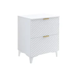 Garnero Arredamenti Mobile bagno a terra 61cm 2 cassetti bianco frontali decorati Konny Bianco Lucido - Bianco opaco