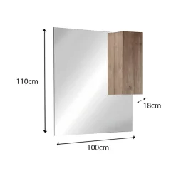 Garnero Arredamenti Mobile bagno a terra 100cm con lavabo e specchio rovere Alvarez Sale