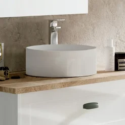 Garnero Arredamenti Mobile bagno a terra 120cm con doppio lavabo 2 ante 2 cassetti bianco rovere Ilias Clearance