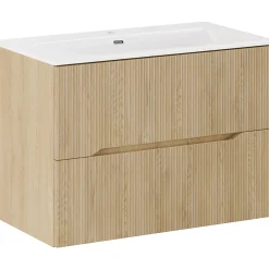 Garnero Arredamenti Mobile bagno sospeso cannettato 80cm con lavabo rovere Pretty Hot