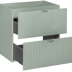 Garnero Arredamenti Mobile bagno sospeso cannettato 140cm 4 cassetti verde salvia rovere Greeny Best
