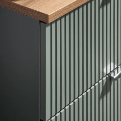 Garnero Arredamenti Mobile bagno sospeso cannettato 140cm 4 cassetti verde salvia rovere Greeny Best