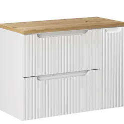Garnero Arredamenti Mobile bagno sospeso cannettato 80cm bianco rovere Cleany Online