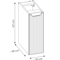 Garnero Arredamenti Mobile bagno sospeso cannettato 80cm bianco rovere Cleany Online