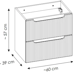 Garnero Arredamenti Mobile bagno sospeso cannettato 80cm bianco rovere Cleany Online