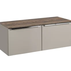Garnero Arredamenti Mobile bagno sospeso 120cm 2 cassettoni e 2 cassetti attrezzati grigio quercia Serif Online