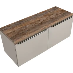 Garnero Arredamenti Mobile bagno sospeso 120cm 2 cassettoni e 2 cassetti attrezzati grigio quercia Serif Online