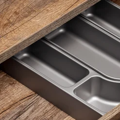 Garnero Arredamenti Mobile bagno sospeso 120cm 2 cassettoni e 2 cassetti attrezzati grigio quercia Serif Online