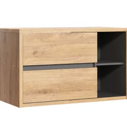 Garnero Arredamenti Mobile bagno sospeso 100cm 2 cassetti rovere antracite Veny Online