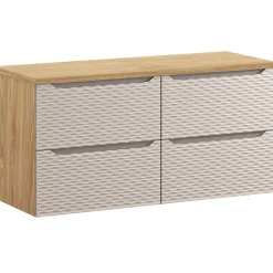Garnero Arredamenti Mobile bagno sospeso 120cm 4 cassetti beige rovere Swim Best