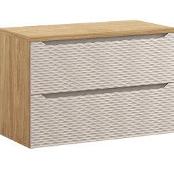 Garnero Arredamenti Mobile bagno sospeso 90cm 2 cassetti beige rovere Swim Beige - Rovere New