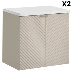 Garnero Arredamenti Mobile bagno sospeso 120cm 4 ante beige cashmere Neutry Hot