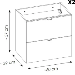 Garnero Arredamenti Mobile bagno sospeso 120cm 4 cassetti Rovery Rovere Sale