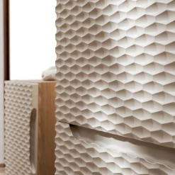 Garnero Arredamenti Mobile bagno sospeso 80cm con lavabo, specchio e colonna beige rovere Swim Sale