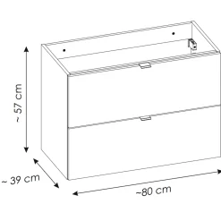 Garnero Arredamenti Mobile bagno sospeso 80cm con colonna rovere Rovery New