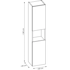 Garnero Arredamenti Mobile bagno sospeso 80cm con colonna rovere Rovery New