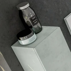 Garnero Arredamenti Mobile bagno sospeso 80cm con lavabo, specchio e colonna cemento bianco Oscar Best