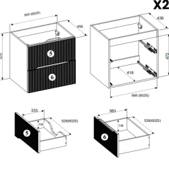 Garnero Arredamenti Mobile bagno sospeso 120cm cannettato rovere Pretty Hot