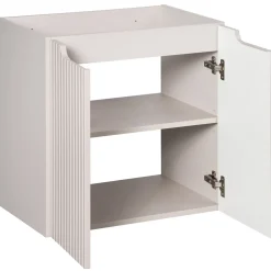 Garnero Arredamenti Mobile bagno sospeso 120cm cannettato 4 ante beige rovere Cleany Outlet