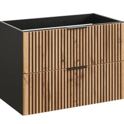 Garnero Arredamenti Mobile bagno sospeso 80cm cm 2 cassetti quercia antracite Limpid Clearance