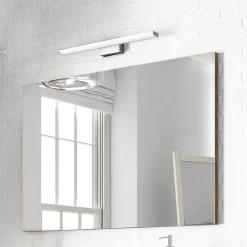Garnero Arredamenti Mobile bagno sospeso 80cm con lavabo e specchio rovere nordik Dexter Outlet