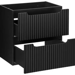 Garnero Arredamenti Mobile bagno sospeso 120cm cannettato 4 cassetti rovere Cleany Nero Clearance