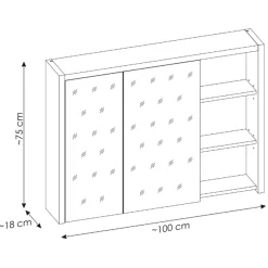 Garnero Arredamenti Mobile bagno sospeso 100cm con lavabo, mobile specchio e colonna rovere antracite Veny Outlet