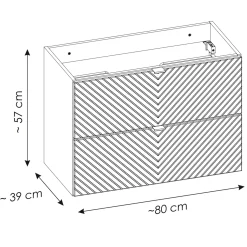 Garnero Arredamenti Mobile bagno sospeso 80cm con lavabo 2 cassetti beige cashmere Neutry Best