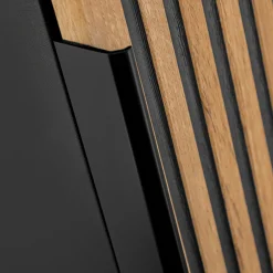 Garnero Arredamenti Mobile bagno sospeso 100cm cm con lavabo, specchio, colonna e cubotti quercia antracite Limpid New